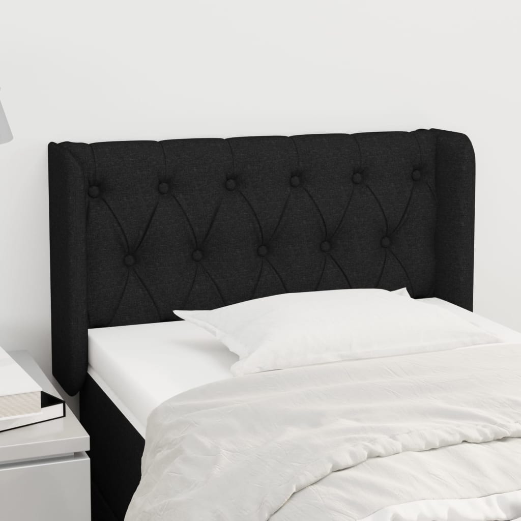 Tête de lit avec oreilles Noir 83x16x78/88 cm Tissu - XIOS