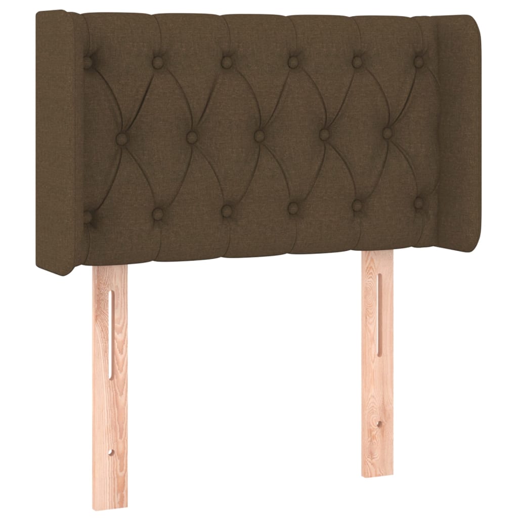 Tête de lit avec oreilles Marron Foncé 83x16x78/88 cm Tissu - XIOS