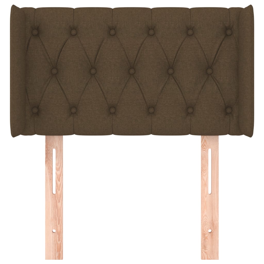 Tête de lit avec oreilles Marron Foncé 83x16x78/88 cm Tissu - XIOS