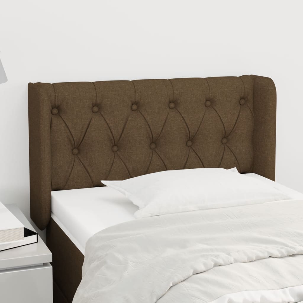 Tête de lit avec oreilles Marron Foncé 83x16x78/88 cm Tissu - XIOS
