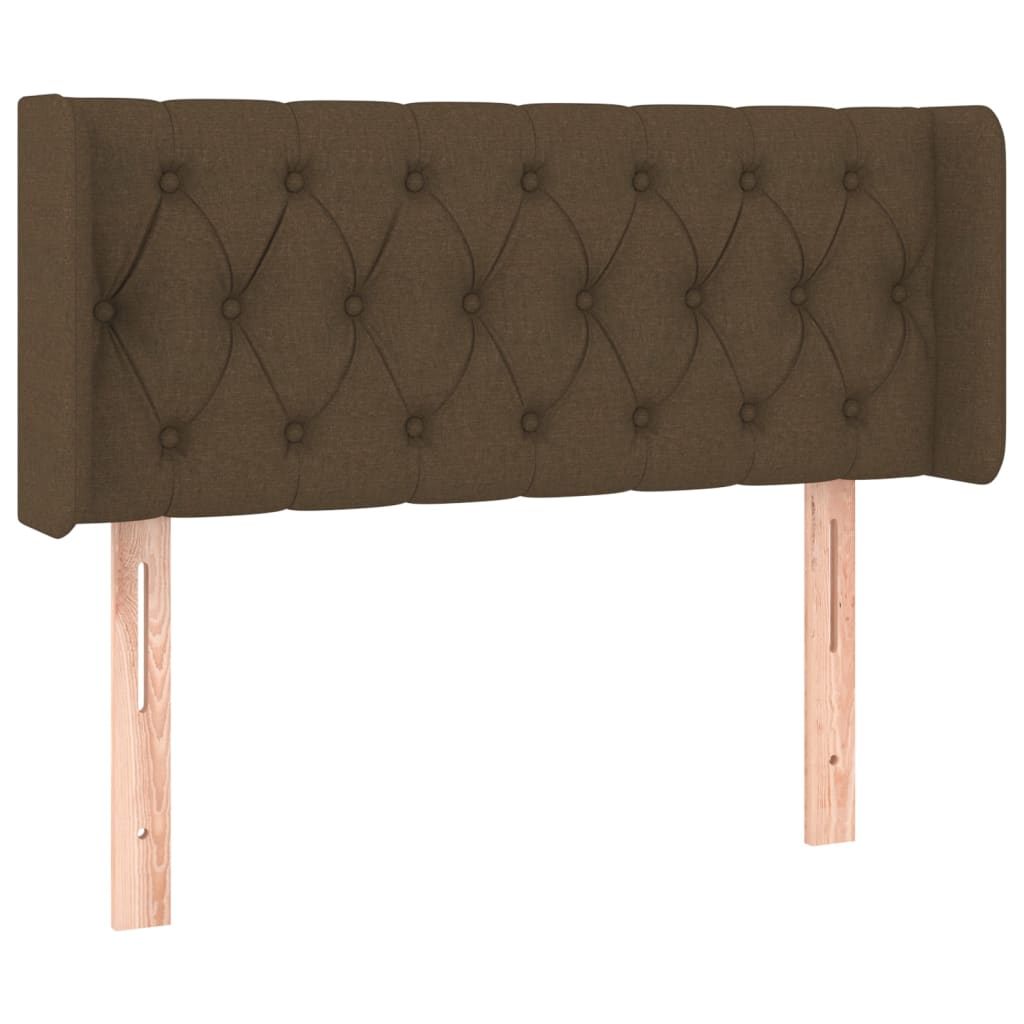 Tête de lit avec oreilles Marron Foncé 93x16x78/88 cm Tissu - XIOS