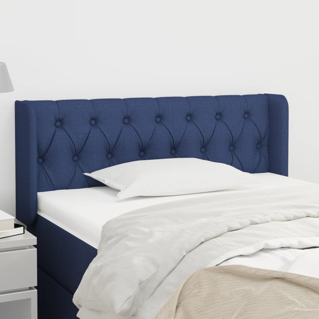 Tête de lit avec oreilles Bleu 93x16x78/88 cm Tissu - XIOS