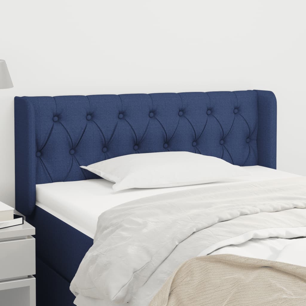 Tête de lit avec oreilles Bleu 103x16x78/88 cm Tissu - XIOS