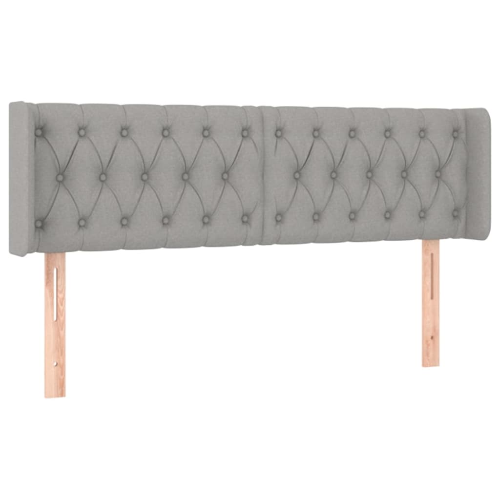 Tête de lit avec oreilles Gris clair 147x16x78/88 cm Tissu - XIOS