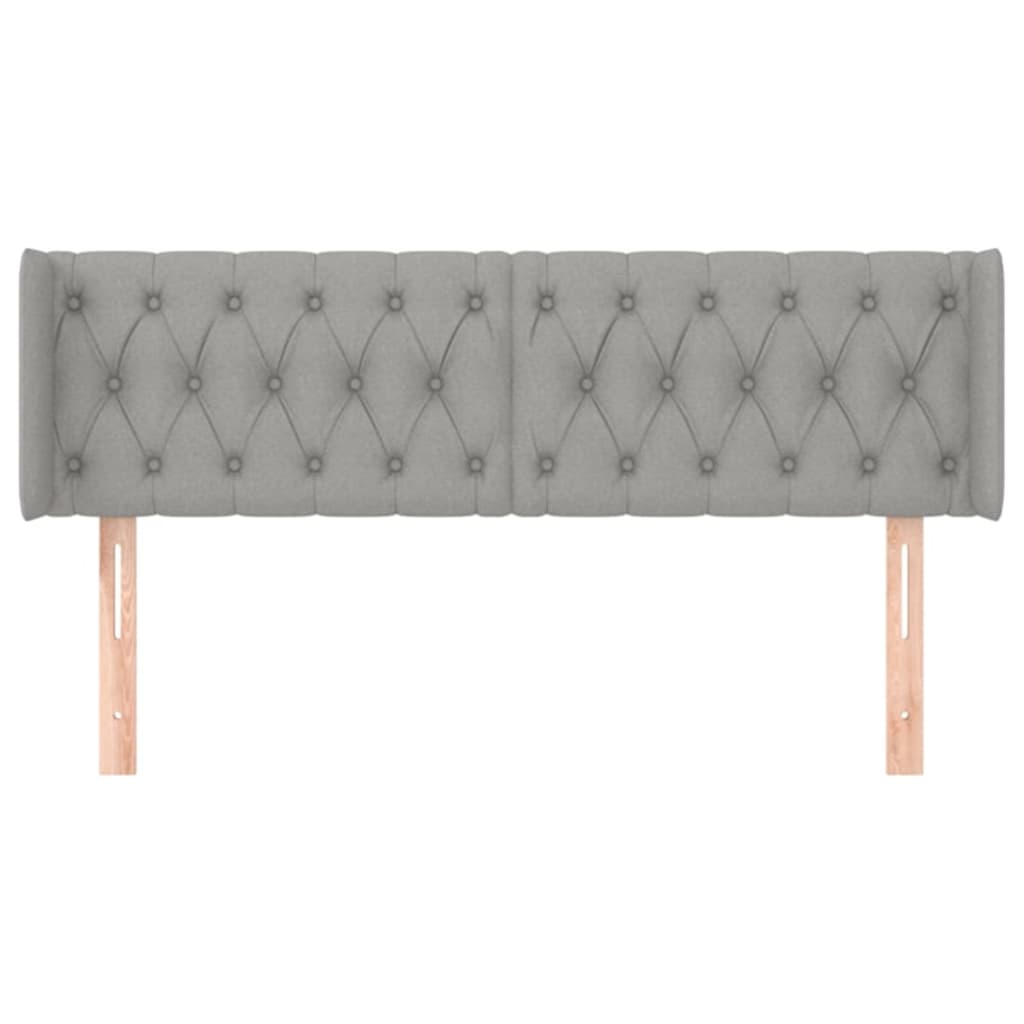 Tête de lit avec oreilles Gris clair 147x16x78/88 cm Tissu - XIOS