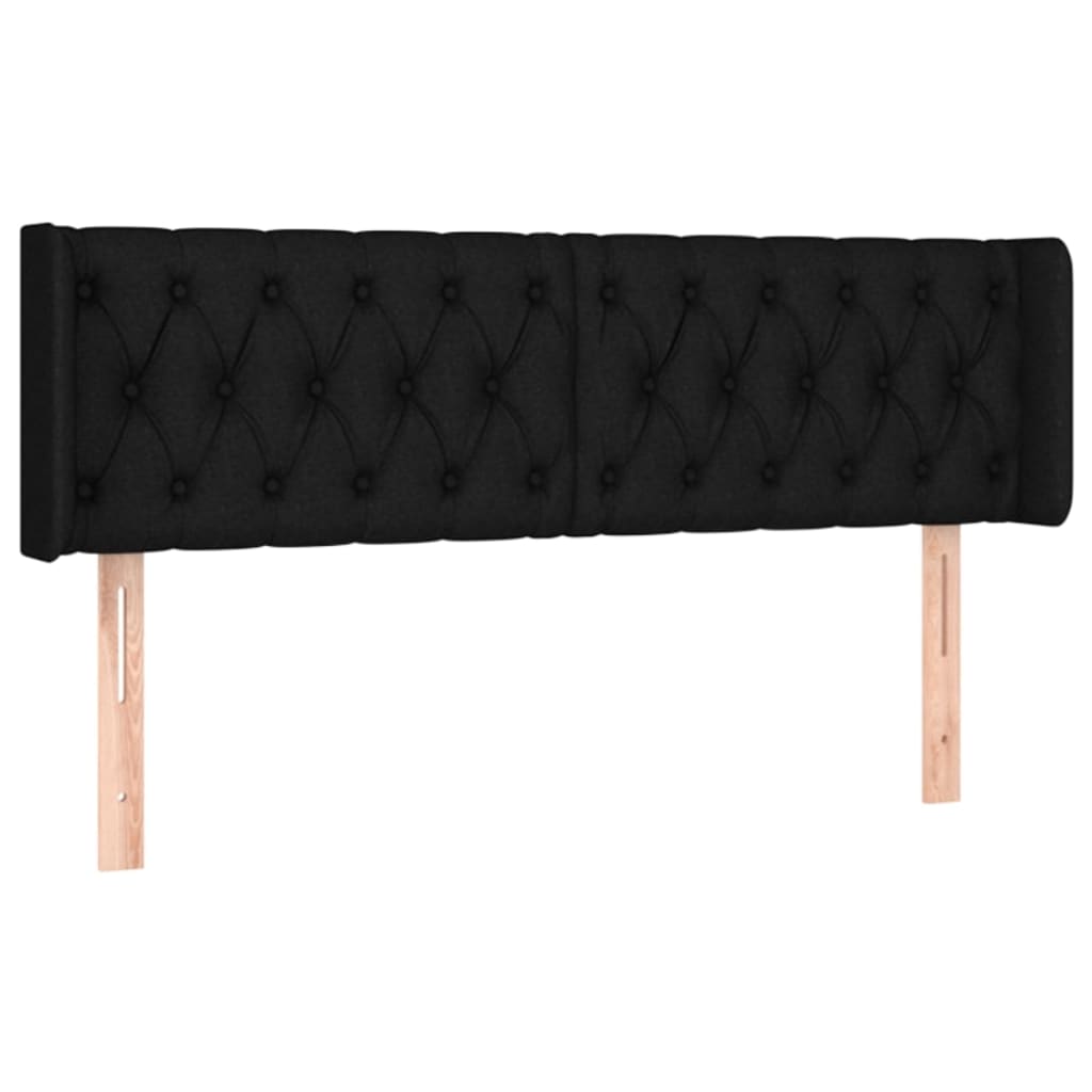 Tête de lit avec oreilles Noir 147x16x78/88 cm Tissu - XIOS