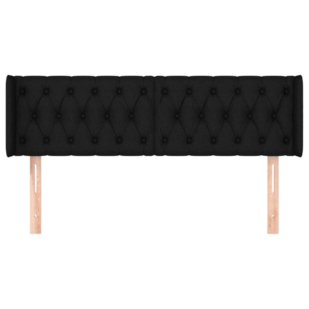 Tête de lit avec oreilles Noir 147x16x78/88 cm Tissu - XIOS