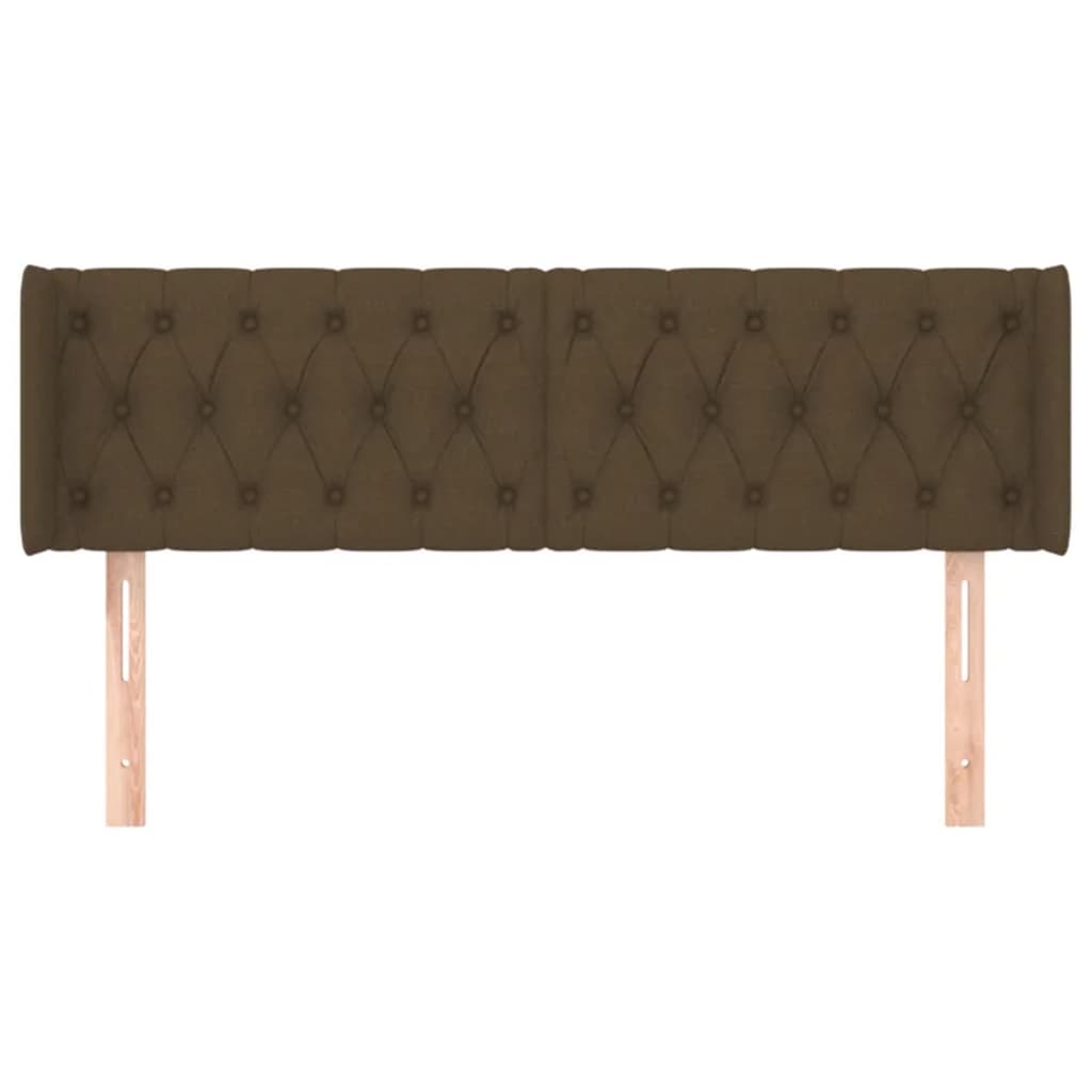 Tête de lit avec oreilles Marron Foncé 147x16x78/88 cm Tissu - XIOS