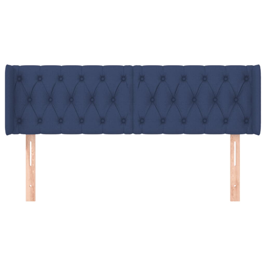 Tête de lit avec oreilles Bleu 147x16x78/88 cm Tissu - XIOS