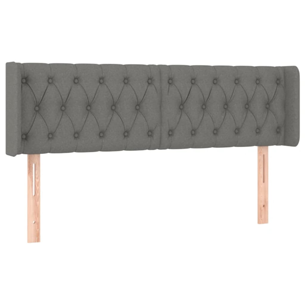Tête de lit avec oreilles Gris foncé 163x16x78/88 cm Tissu - XIOS
