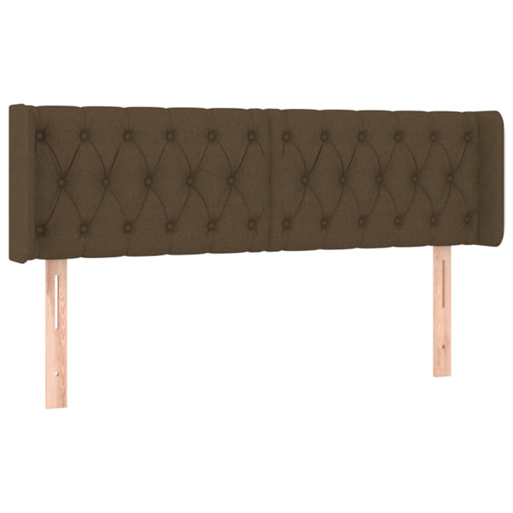 Tête de lit avec oreilles Marron Foncé 163x16x78/88 cm Tissu - XIOS