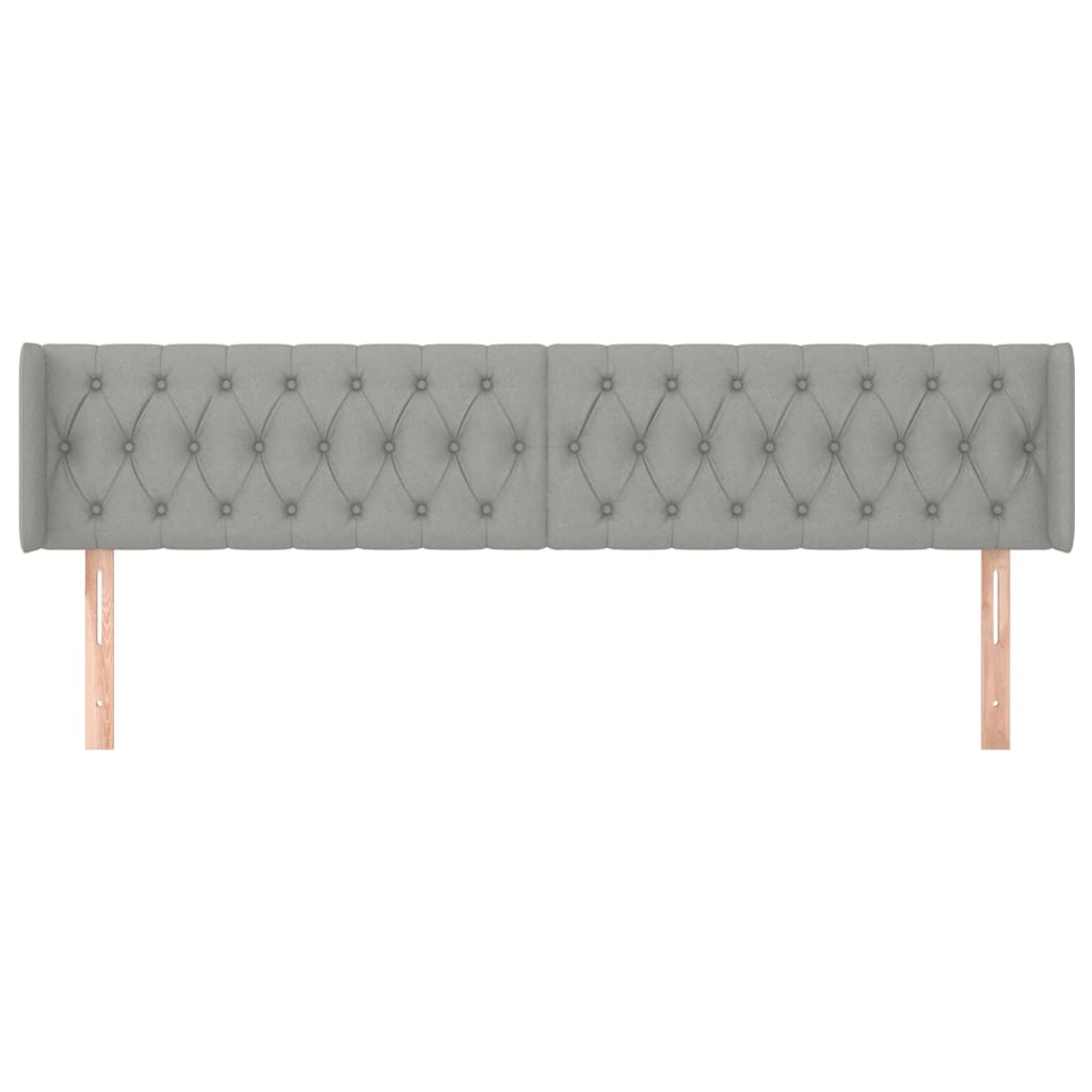 Tête de lit avec oreilles Gris clair 183x16x78/88 cm Tissu - XIOS