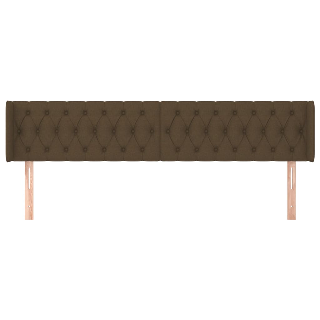 Tête de lit avec oreilles Marron Foncé 183x16x78/88 cm Tissu - XIOS