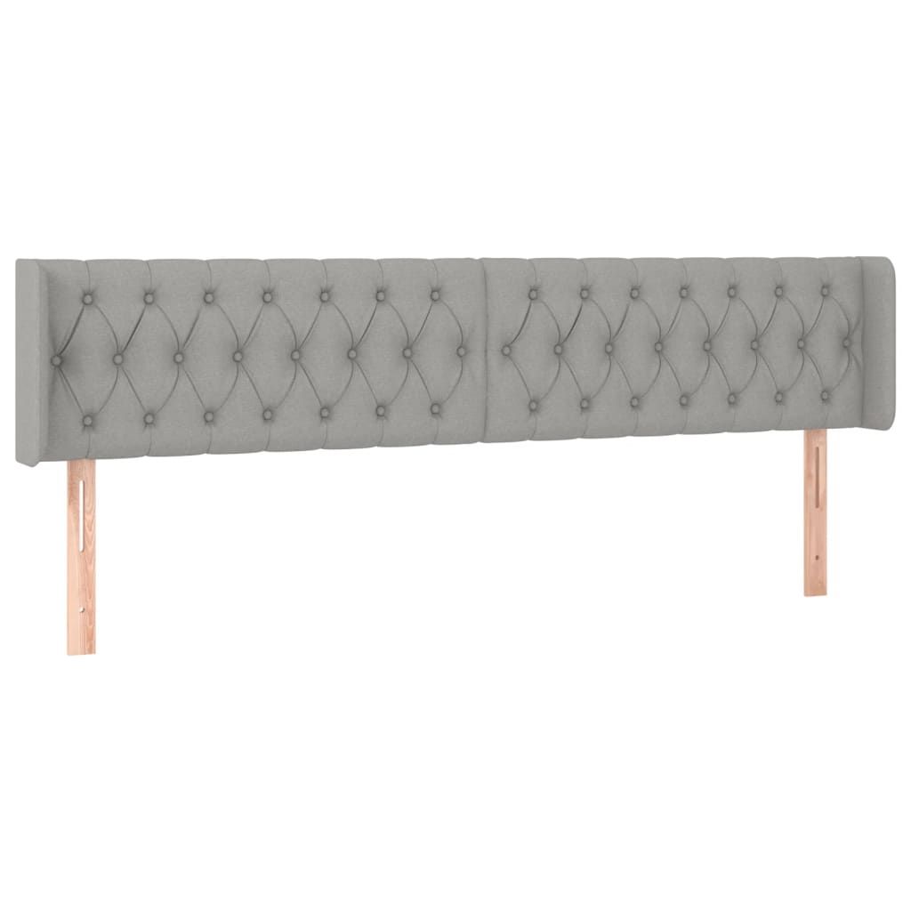 Tête de lit avec oreilles Gris clair 203x16x78/88 cm Tissu - XIOS