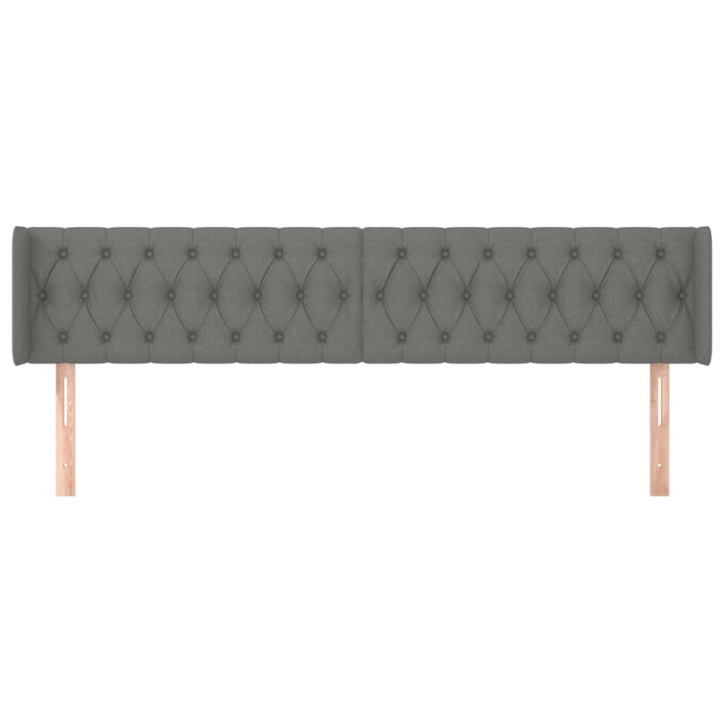 Tête de lit avec oreilles Gris foncé 203x16x78/88 cm Tissu - XIOS