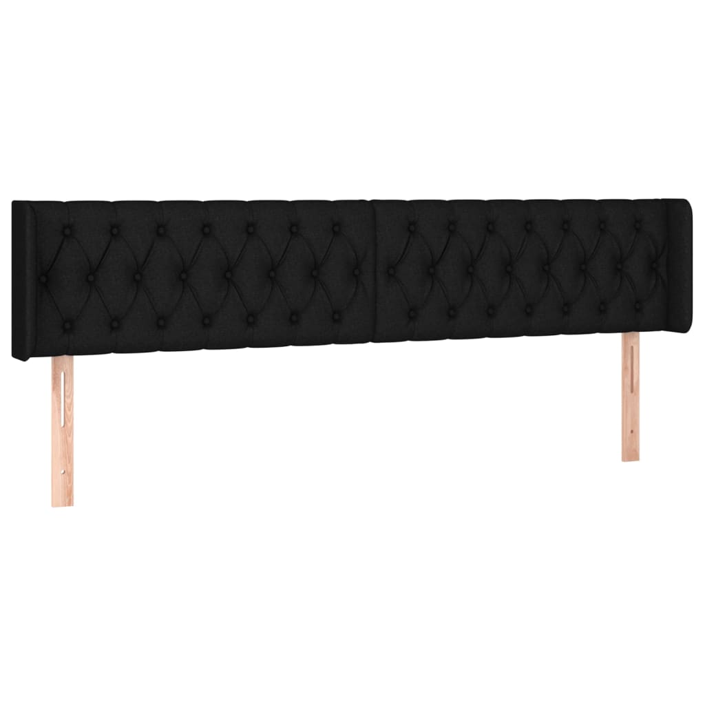 Tête de lit avec oreilles Noir 203x16x78/88 cm Tissu - XIOS