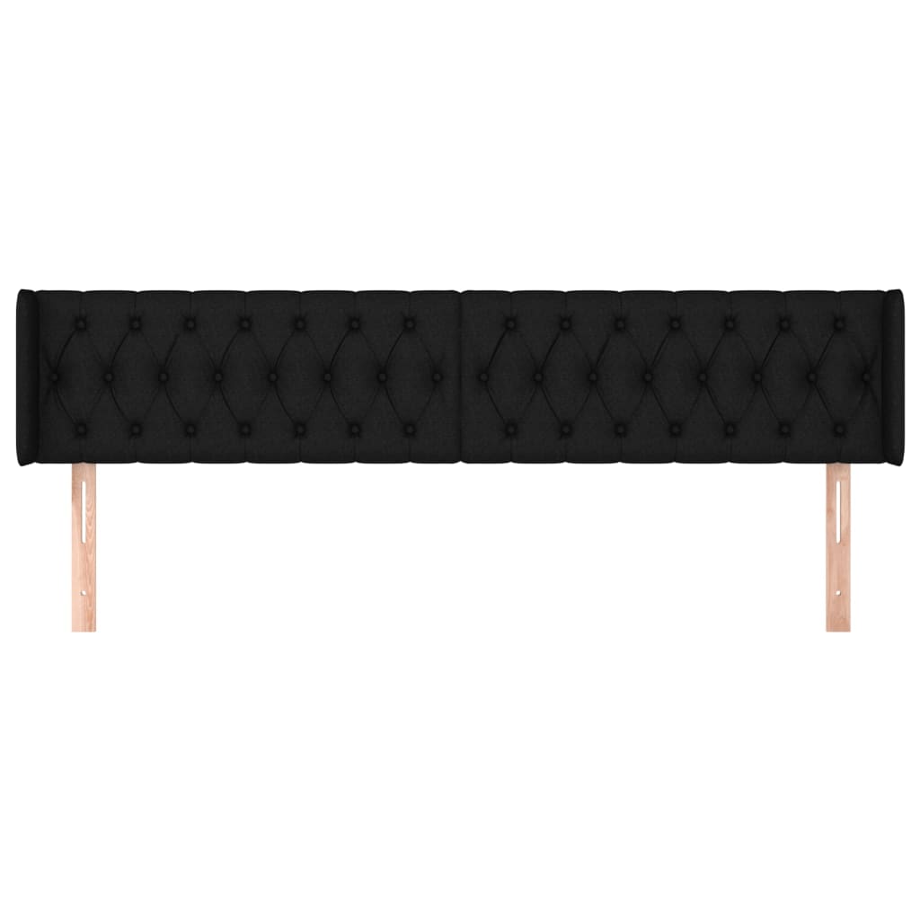 Tête de lit avec oreilles Noir 203x16x78/88 cm Tissu - XIOS