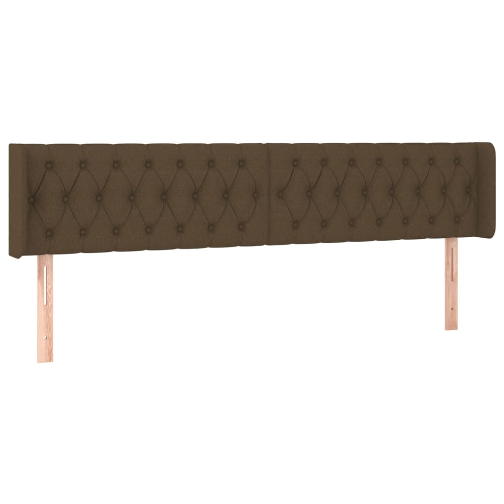 Tête de lit avec oreilles Marron Foncé 203x16x78/88 cm Tissu - XIOS