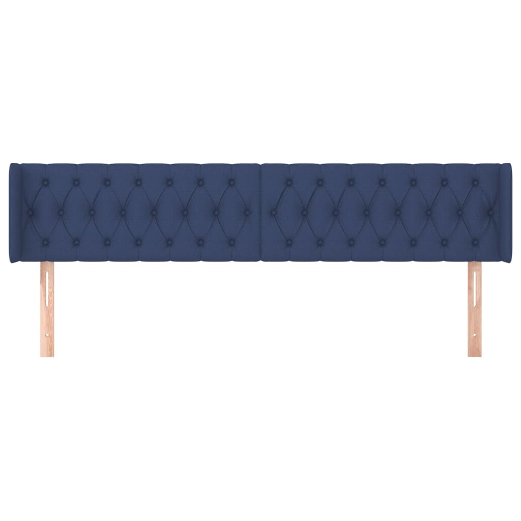 Tête de lit avec oreilles Bleu 203x16x78/88 cm Tissu - XIOS