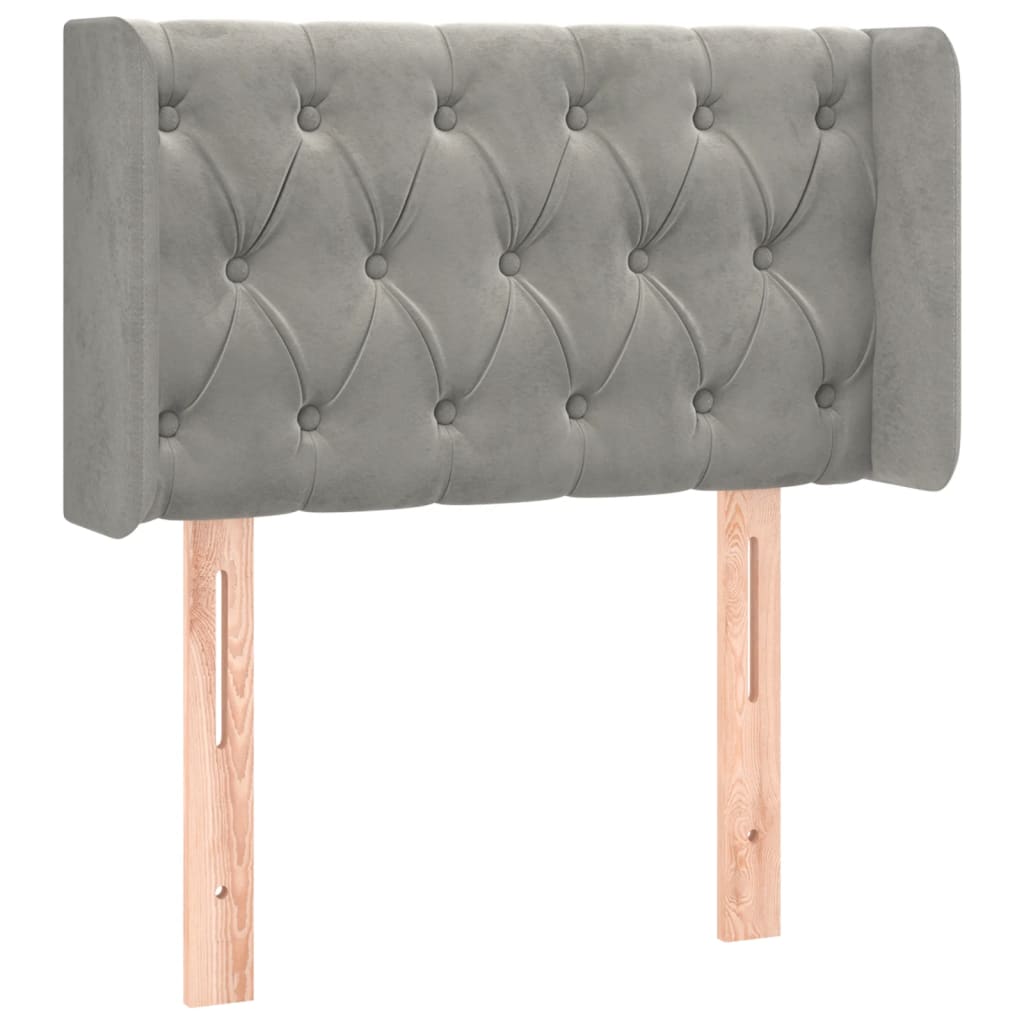 Tête de lit avec oreilles Gris clair 83x16x78/88 cm Velours - XIOS