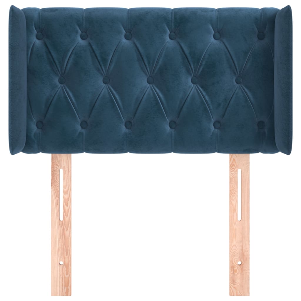 Tête de lit avec oreilles Bleu Foncé 83x16x78/88 cm Velours - XIOS