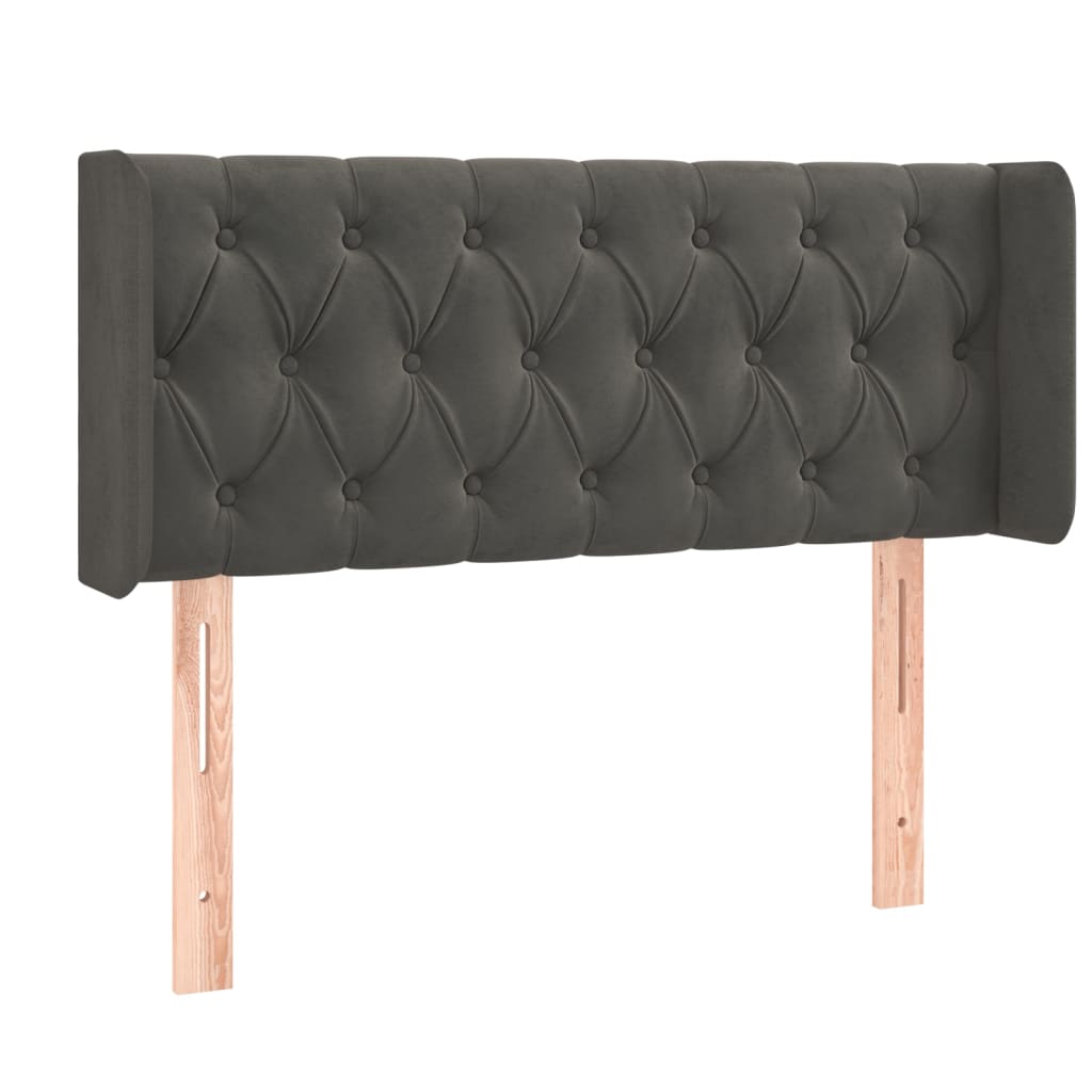 Tête de lit avec oreilles Gris foncé 93x16x78/88 cm Velours - XIOS