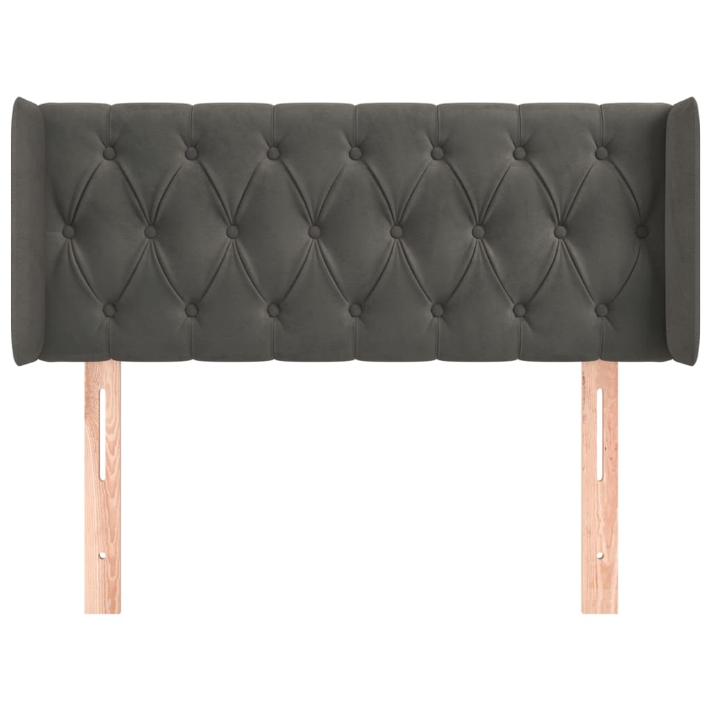Tête de lit avec oreilles Gris foncé 93x16x78/88 cm Velours - XIOS