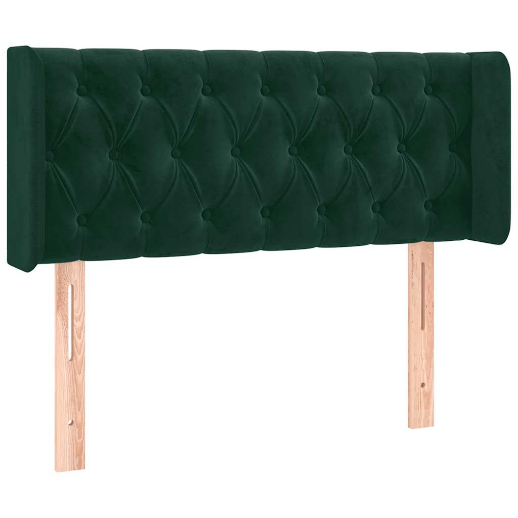 Tête de lit avec oreilles Vert foncé 93x16x78/88 cm Velours - XIOS