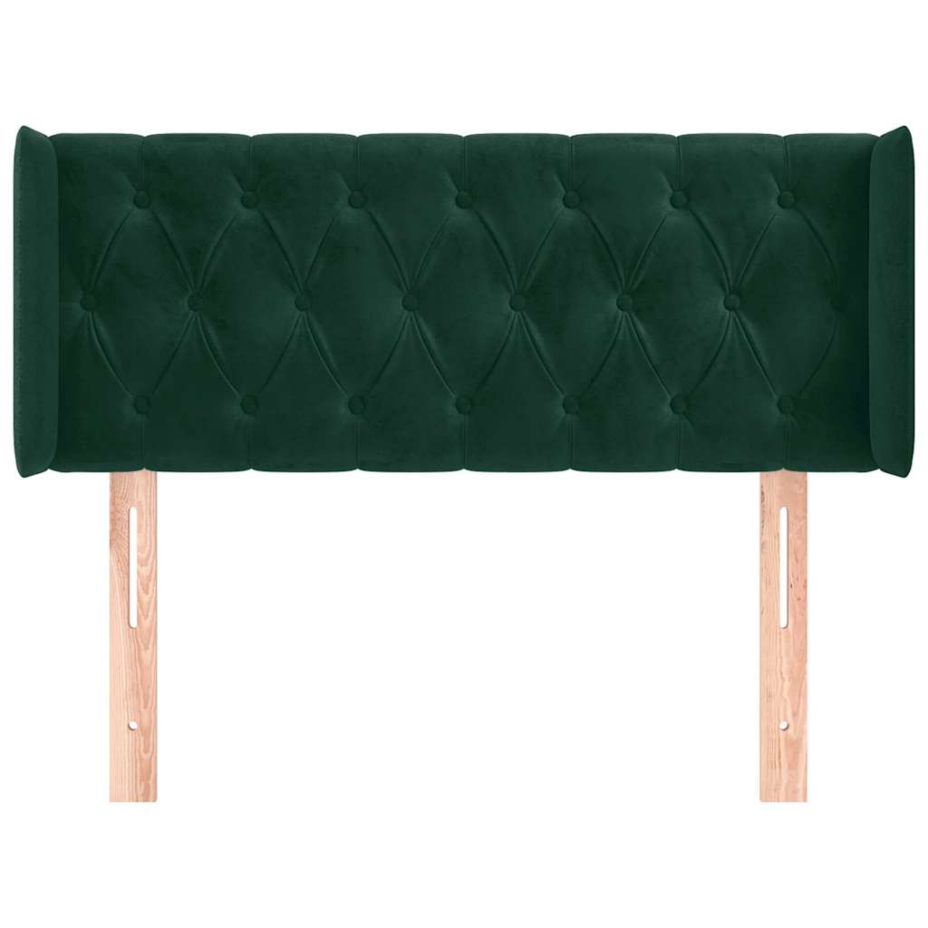Tête de lit avec oreilles Vert foncé 93x16x78/88 cm Velours - XIOS