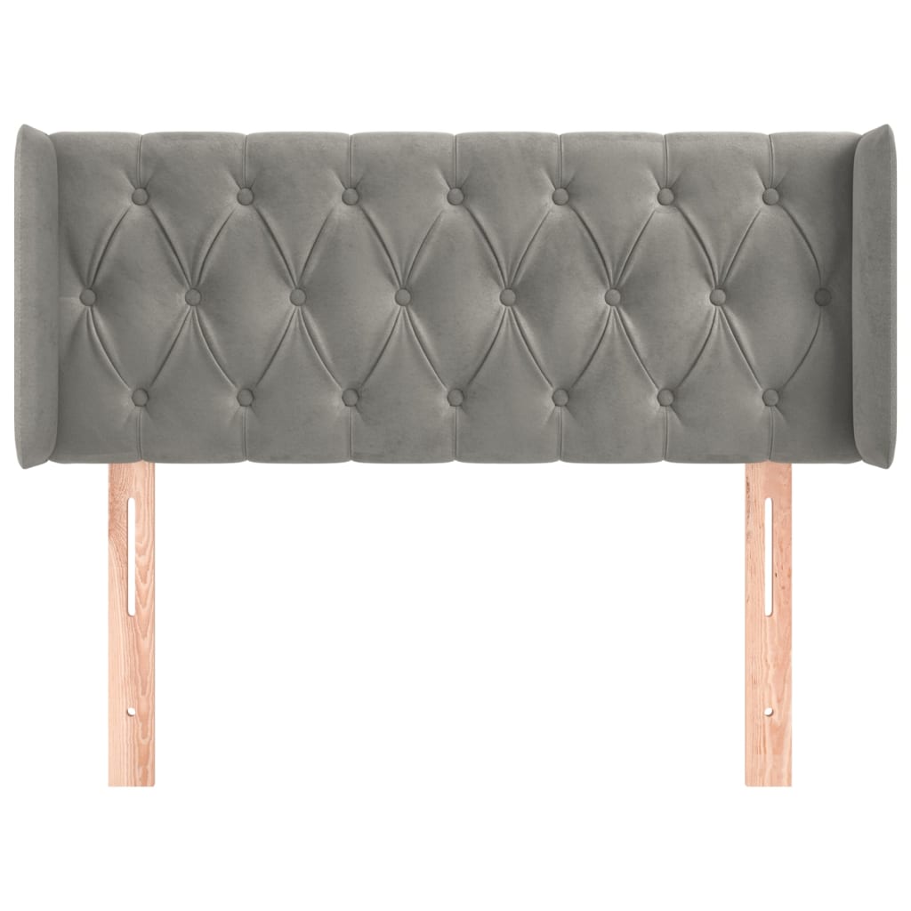 Tête de lit avec oreilles Gris clair 103x16x78/88 cm Velours - XIOS
