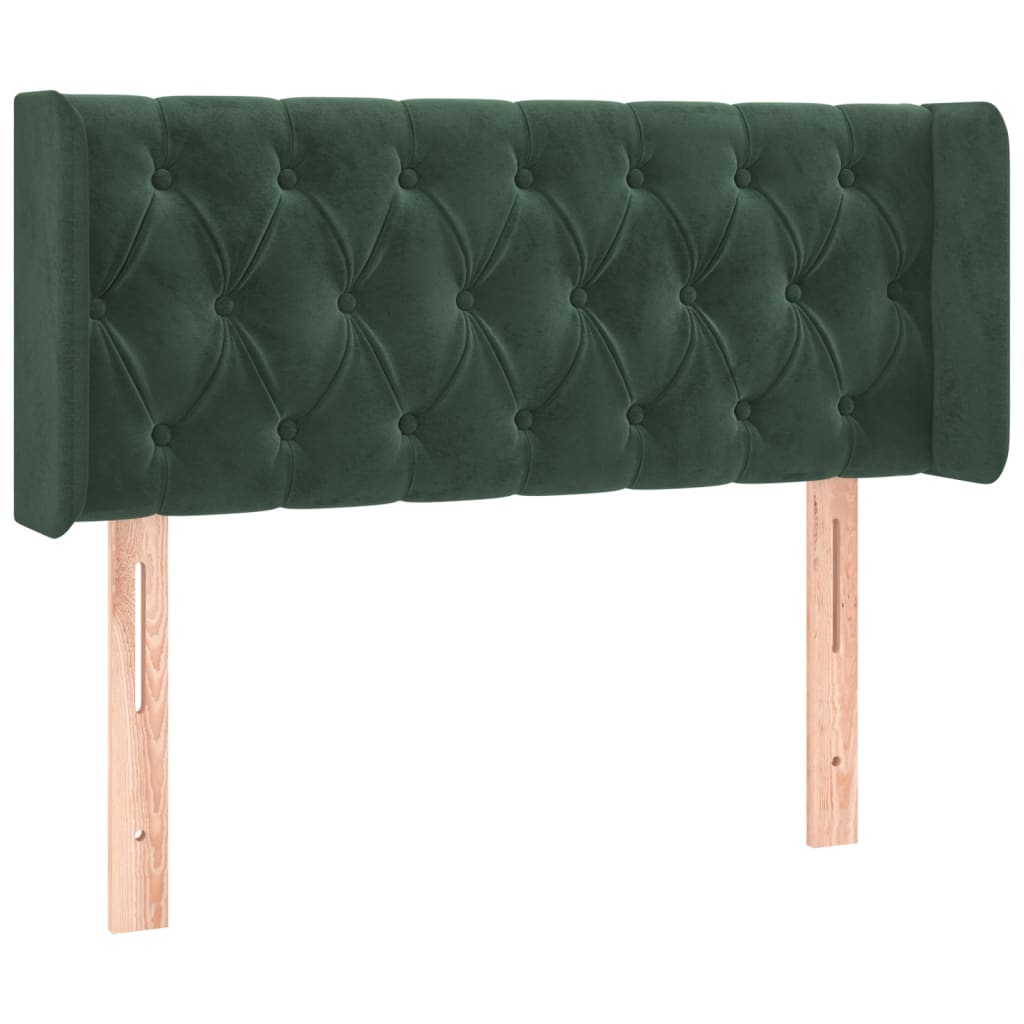 Tête de lit avec oreilles Vert foncé 103x16x78/88 cm Velours - XIOS