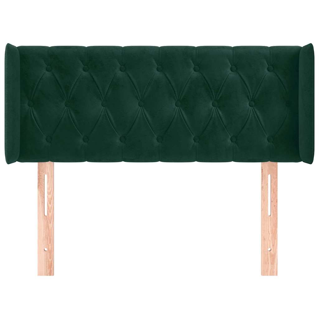 Tête de lit avec oreilles Vert foncé 103x16x78/88 cm Velours - XIOS