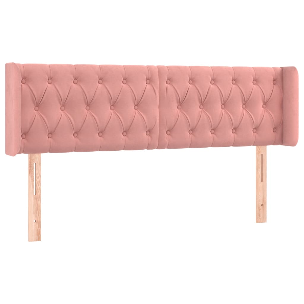 Tête de lit avec oreilles Rose 163x16x78/88 cm Velours - XIOS