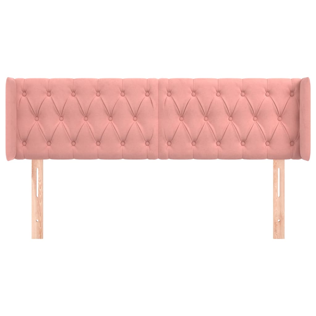 Tête de lit avec oreilles Rose 163x16x78/88 cm Velours - XIOS