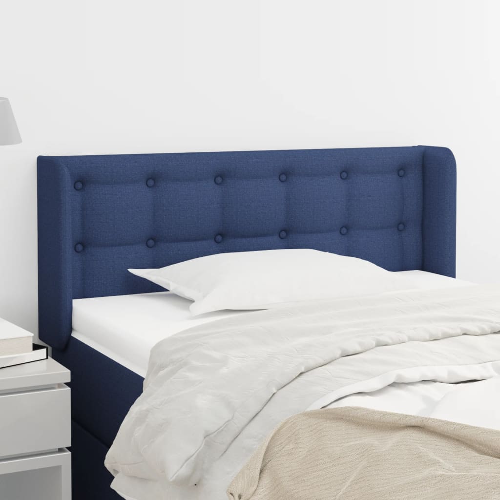 Tête de lit avec oreilles Bleu 83x16x78/88 cm Tissu - XIOS