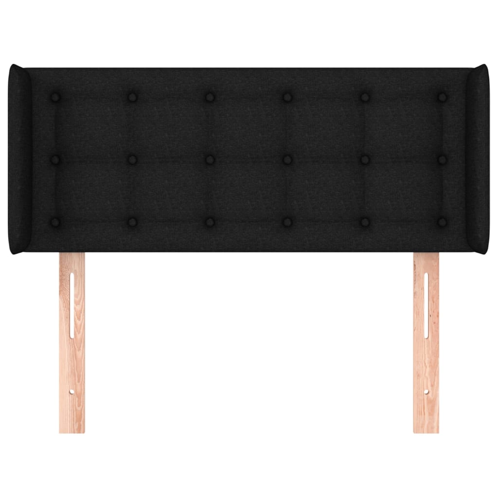 Tête de lit avec oreilles Noir 103x16x78/88 cm Tissu - XIOS