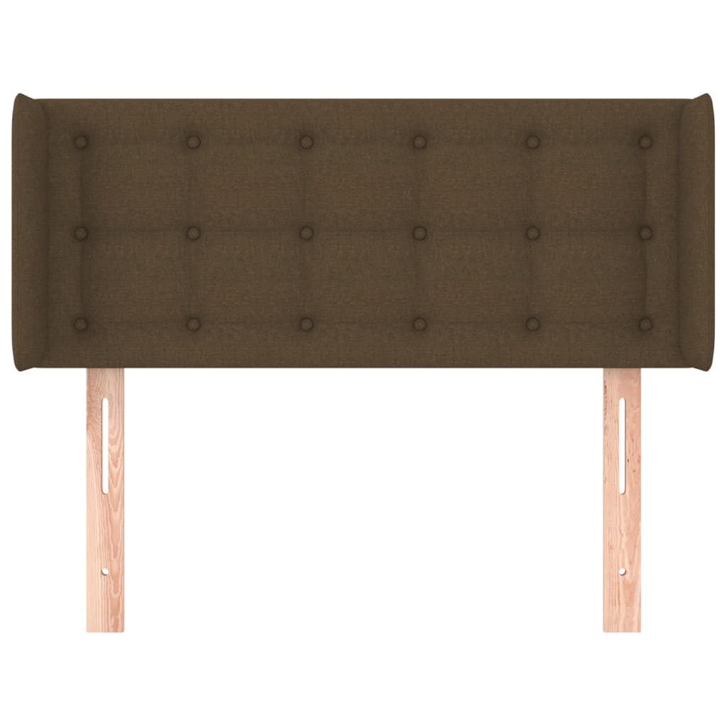 Tête de lit avec oreilles Marron Foncé 103x16x78/88 cm Tissu - XIOS