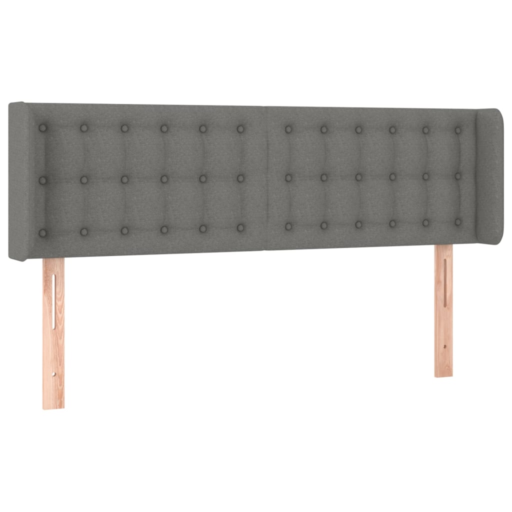 Tête de lit avec oreilles Gris foncé 147x16x78/88 cm Tissu - XIOS
