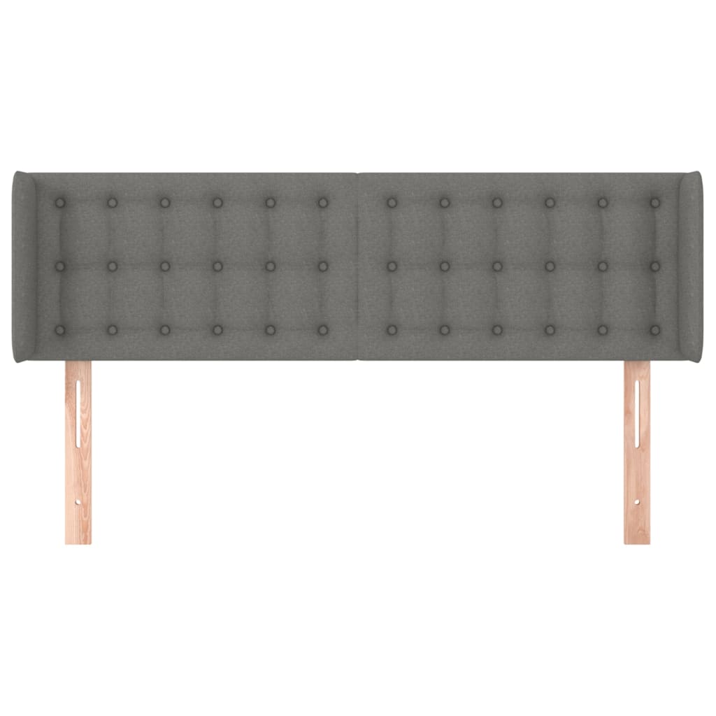 Tête de lit avec oreilles Gris foncé 147x16x78/88 cm Tissu - XIOS