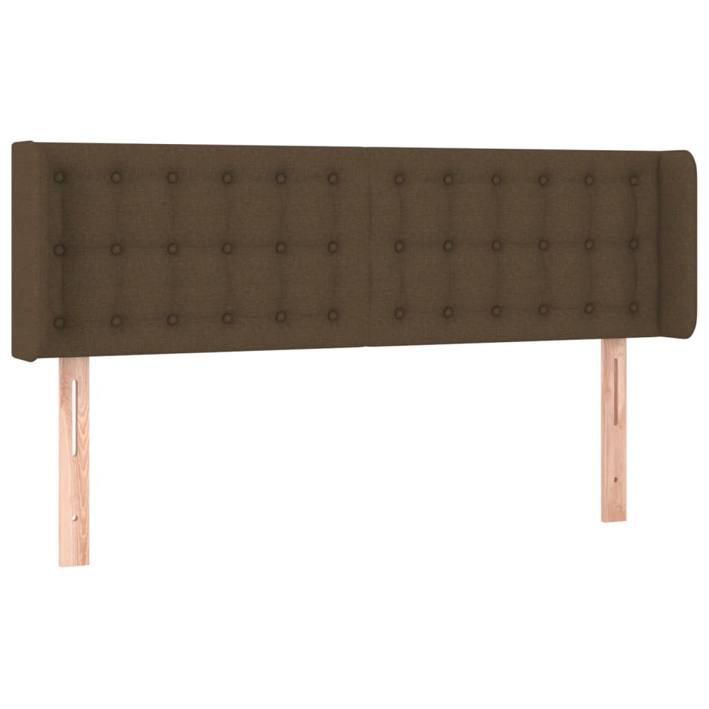 Tête de lit avec oreilles Marron Foncé 147x16x78/88 cm Tissu - XIOS