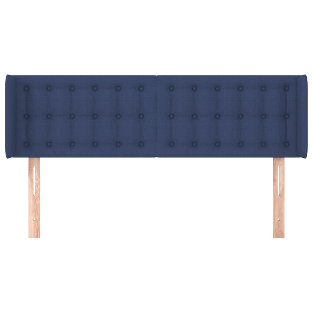 Tête de lit avec oreilles Bleu 147x16x78/88 cm Tissu - XIOS