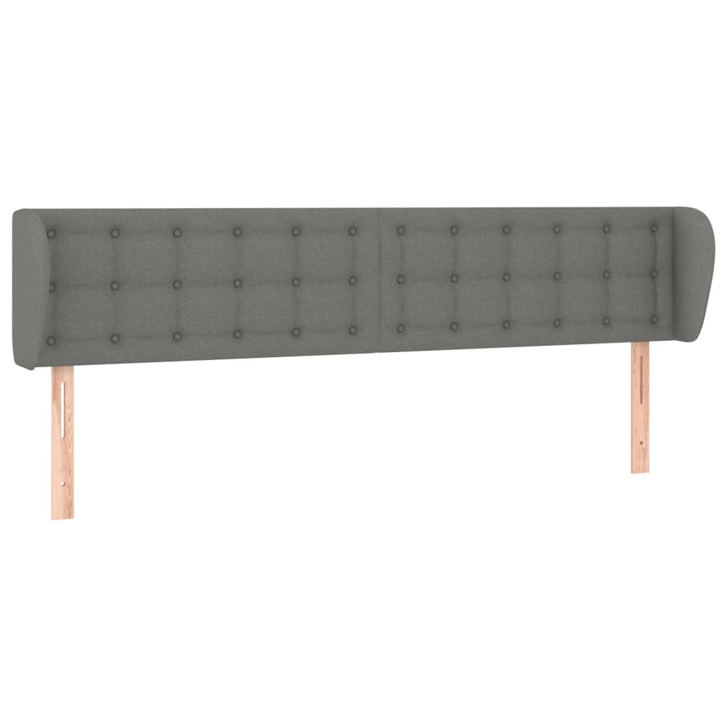 Tête de lit avec oreilles Gris foncé 163x16x78/88 cm Tissu - XIOS
