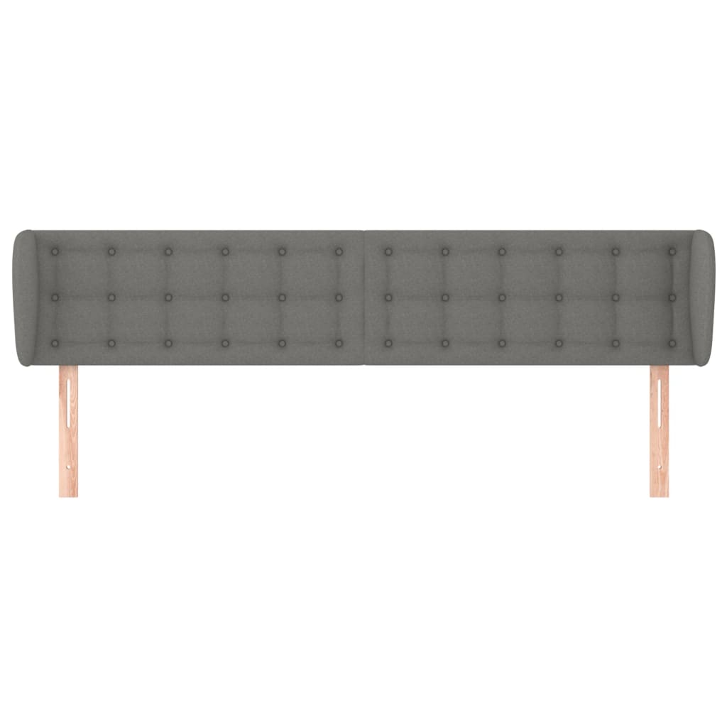 Tête de lit avec oreilles Gris foncé 163x16x78/88 cm Tissu - XIOS