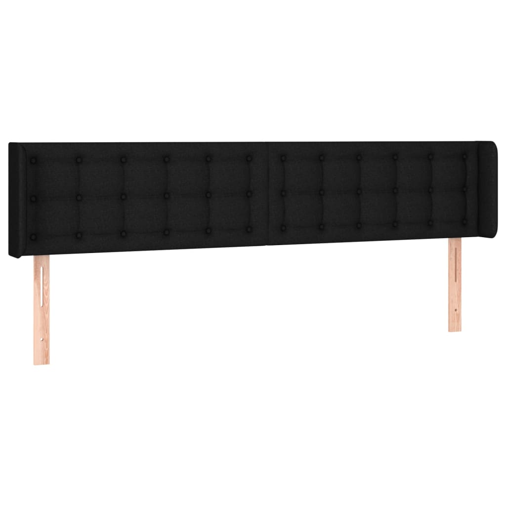 Tête de lit avec oreilles Noir 163x16x78/88 cm Tissu - XIOS