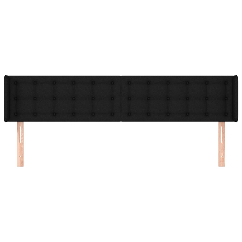 Tête de lit avec oreilles Noir 163x16x78/88 cm Tissu - XIOS