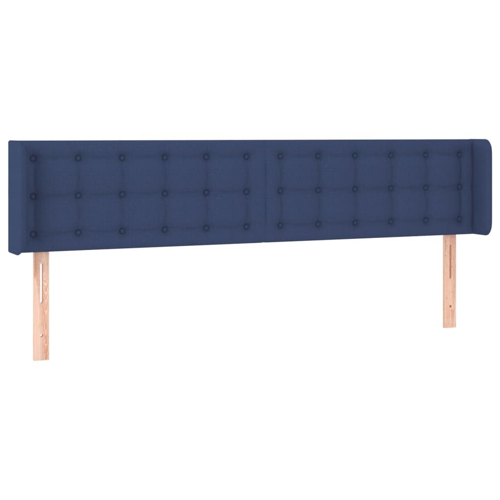 Tête de lit avec oreilles Bleu 163x16x78/88 cm Tissu - XIOS