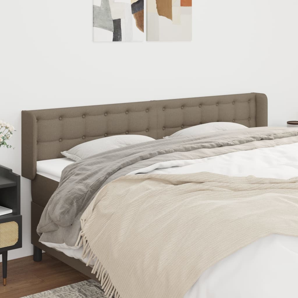 Tête de lit avec oreilles Taupe 183x16x78/88 cm Tissu - XIOS