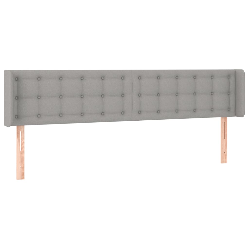 Tête de lit avec oreilles Gris clair 203x16x78/88 cm Tissu - XIOS