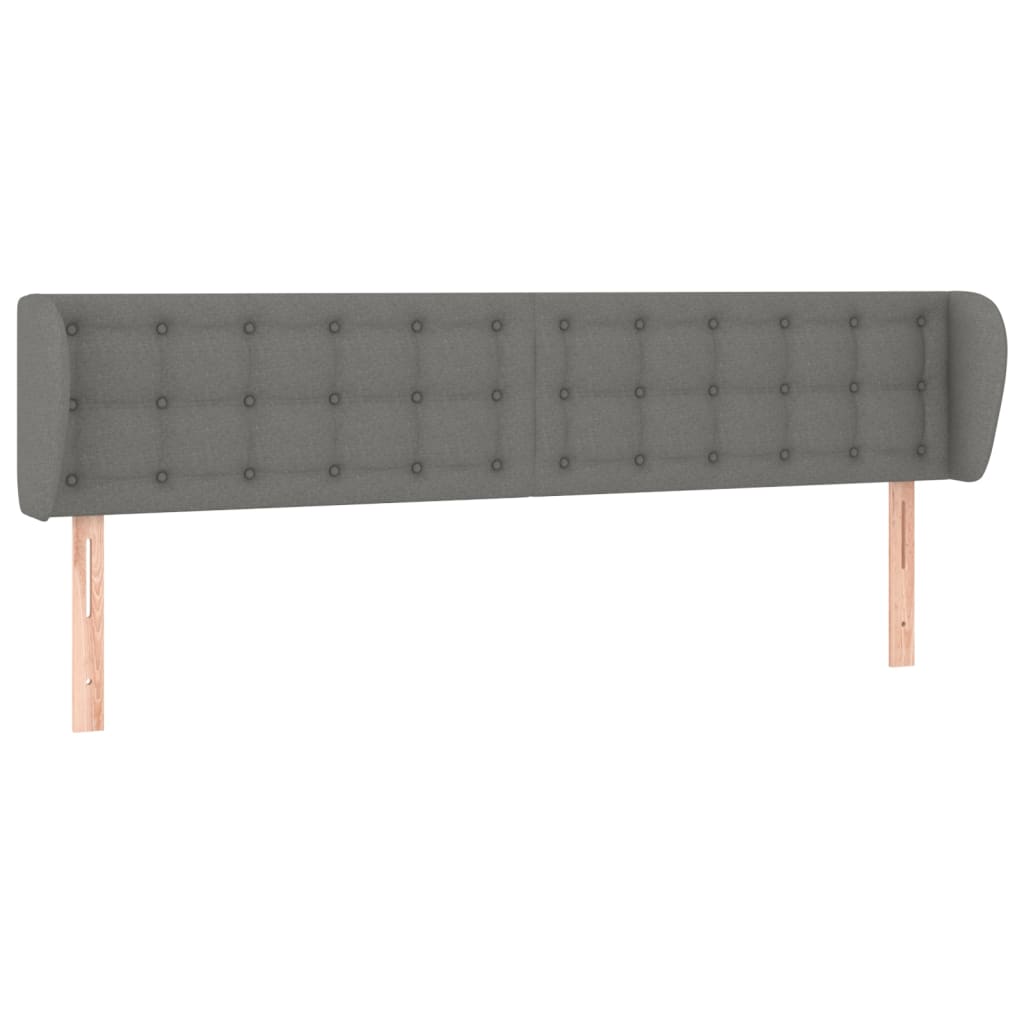Tête de lit avec oreilles Gris foncé 203x16x78/88 cm Tissu - XIOS