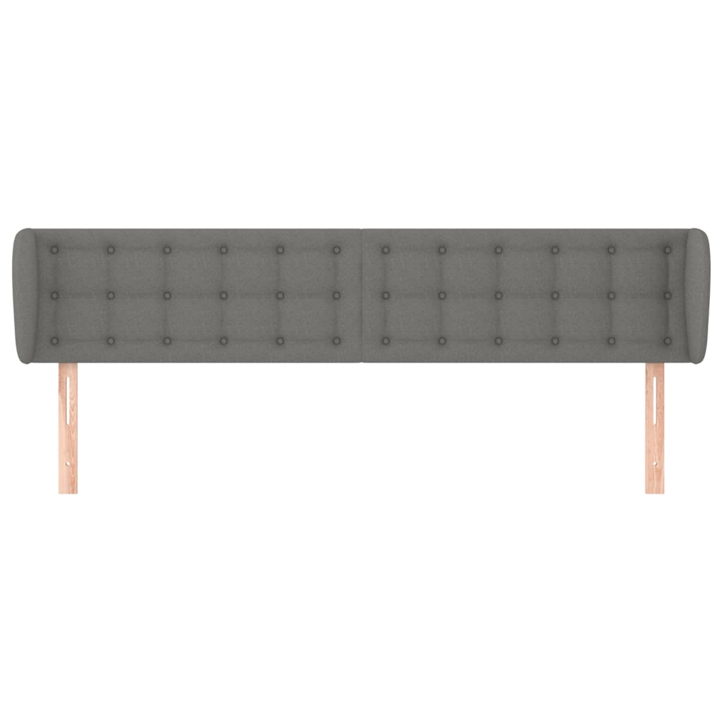 Tête de lit avec oreilles Gris foncé 203x16x78/88 cm Tissu - XIOS